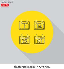 Web line icon. Calendar