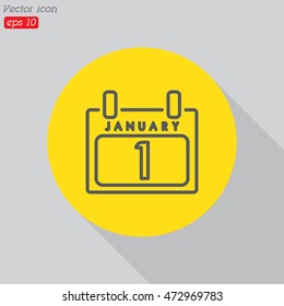Web line icon. Calendar