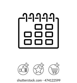 Web line icon. Calendar