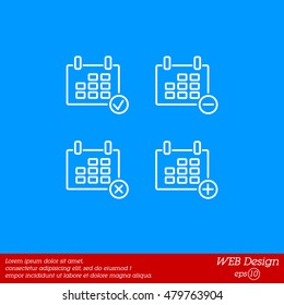 Web line icon. Calendar