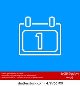 Web line icon. Calendar