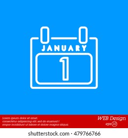 Web line icon. Calendar