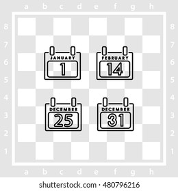Web line icon. Calendar
