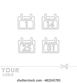 Web line icon. Calendar