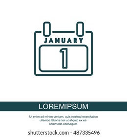 Web line icon. Calendar