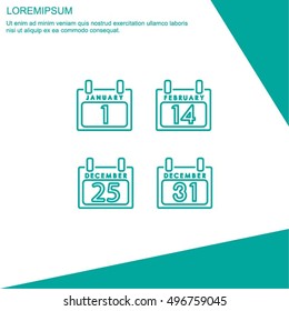 Web line icon. Calendar