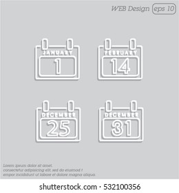 Web line icon. Calendar