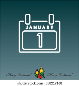Web line icon. Calendar