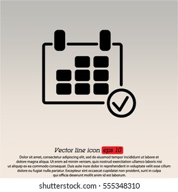 Web line icon. Calendar