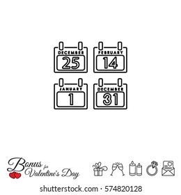 Web line icon. Calendar