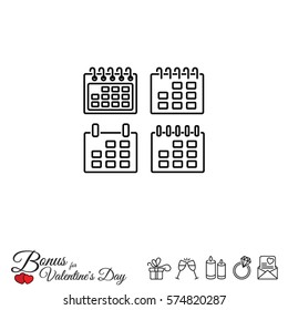 Web line icon. Calendar