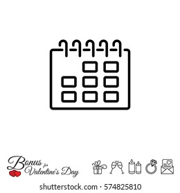 Web line icon. Calendar