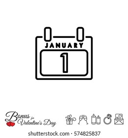 Web line icon. Calendar