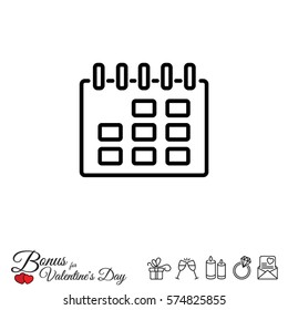 Web line icon. Calendar