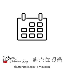 Web line icon. Calendar