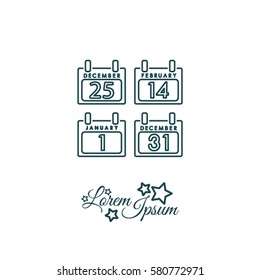 Web line icon. Calendar