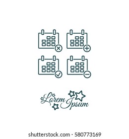 Web line icon. Calendar