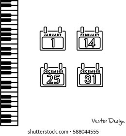 Web line icon. Calendar