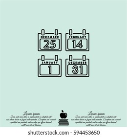 Web line icon. Calendar