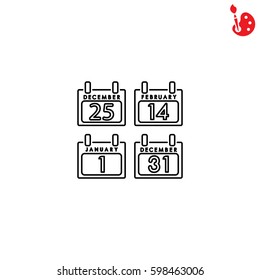 Web line icon. Calendar