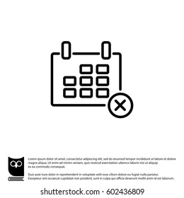 Web line icon. Calendar