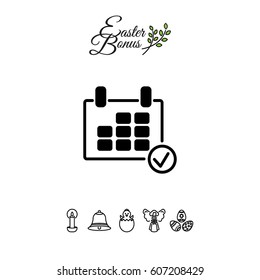 Web line icon. Calendar