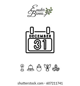 Web line icon. Calendar