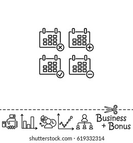 Web line icon. Calendar