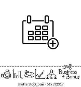 Web line icon. Calendar