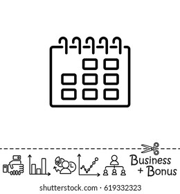 Web line icon. Calendar