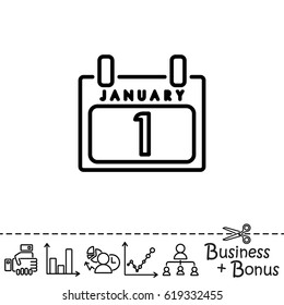 Web line icon. Calendar