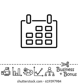 Web line icon. Calendar