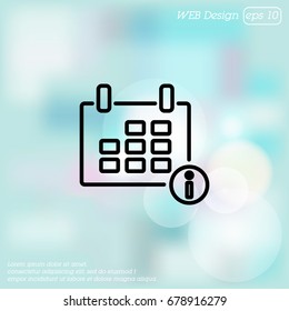 Web line icon. Calendar
