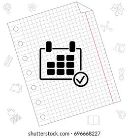 Web line icon. Calendar