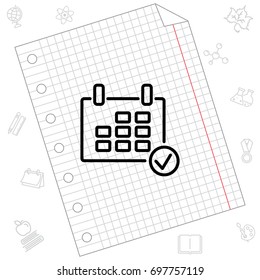 Web line icon. Calendar