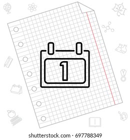 Web line icon. Calendar