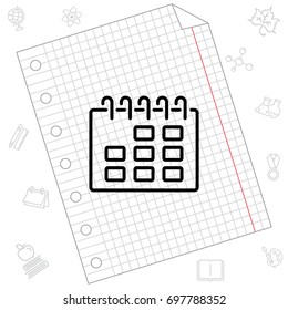 Web line icon. Calendar