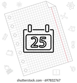 Web line icon. Calendar