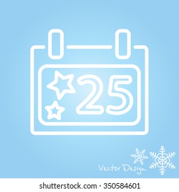 Web line icon. Calendar, Christmas (December 25th)