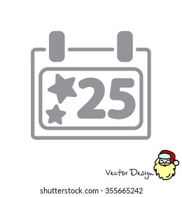 Web line icon. Calendar, Christmas (December 25th)