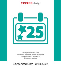 Web line icon. Calendar, Christmas (December 25th)