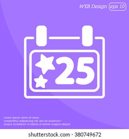 Web line icon. Calendar, Christmas (December 25th)