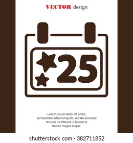 Web line icon. Calendar, Christmas (December 25th)