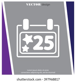 Web line icon. Calendar, Christmas (December 25th)
