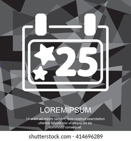 Web line icon. Calendar, Christmas (December 25th)