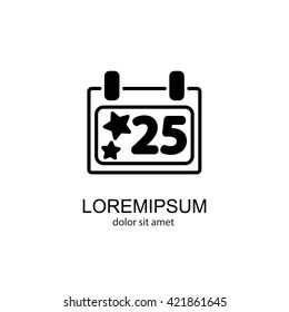 Web line icon. Calendar, Christmas (December 25th)