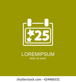 Web line icon. Calendar, Christmas (December 25th)