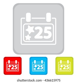Web line icon. Calendar, Christmas (December 25th)