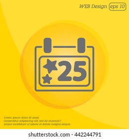 Web line icon. Calendar, Christmas (December 25th)