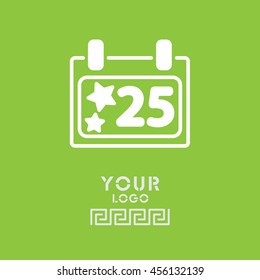 Web line icon. Calendar, Christmas (December 25th)